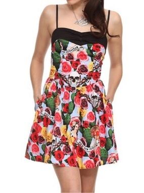 Hell Bunny Dia De Los Muertos Floral Dress